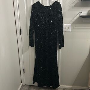 Black Sequin Prom Dress